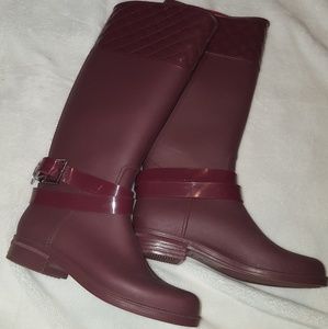 Burgundy rain boots